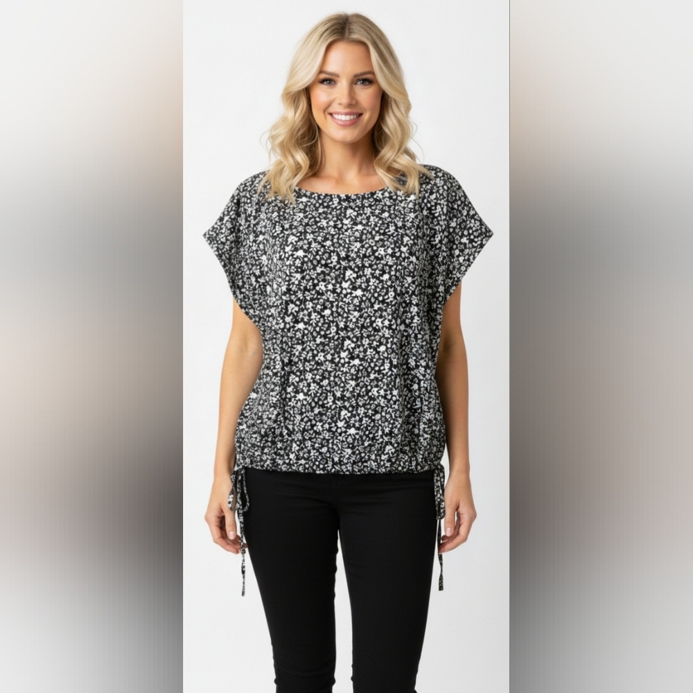 Michael Michael Kors  Black and White Floral Blouse Size SP